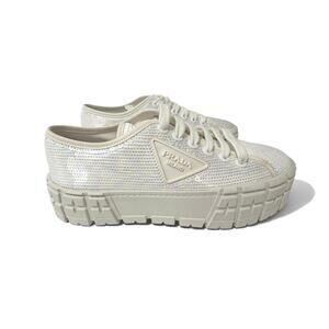 Prada Double Wheel Sequin Sneakers Size 40